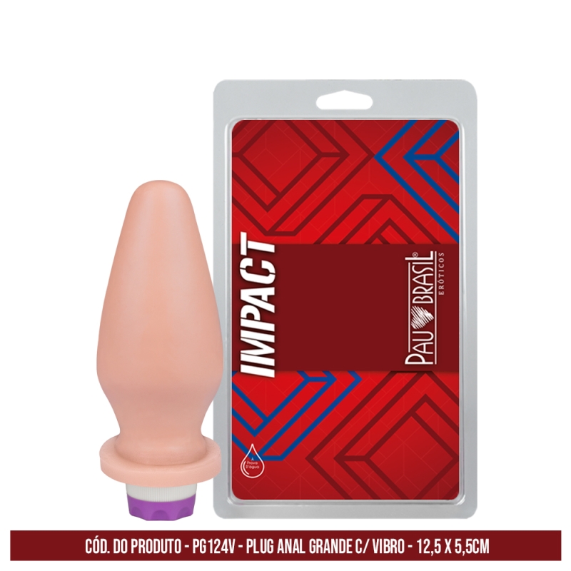 imagem Plug Anal Grande - Vibro - Creme 12,5 x 5,5 cm - PG124V 