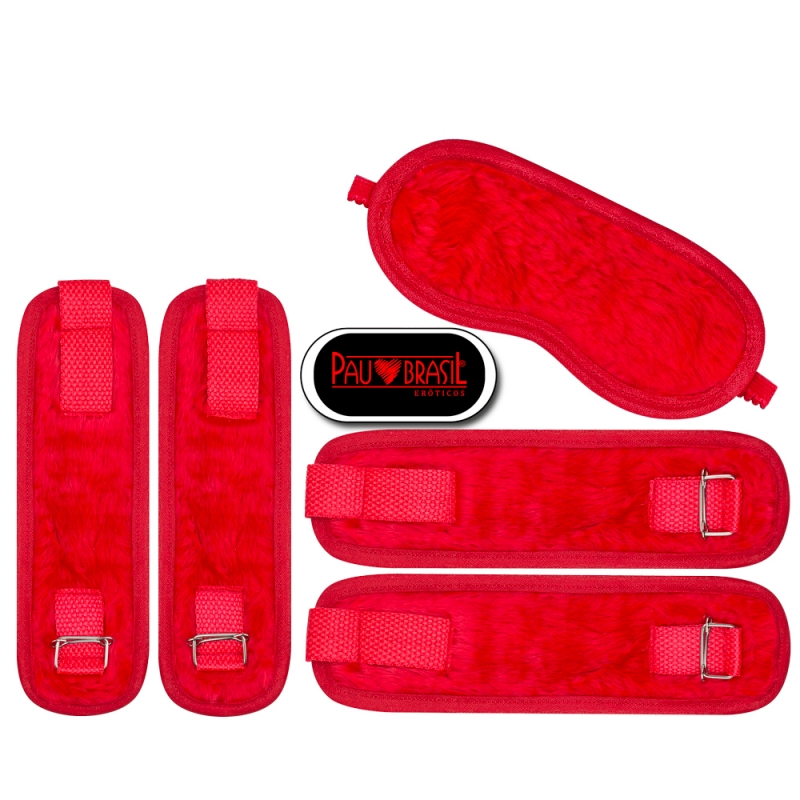 imagem Kit Bondage Pelúcia - Vermelho - Cód 364V 